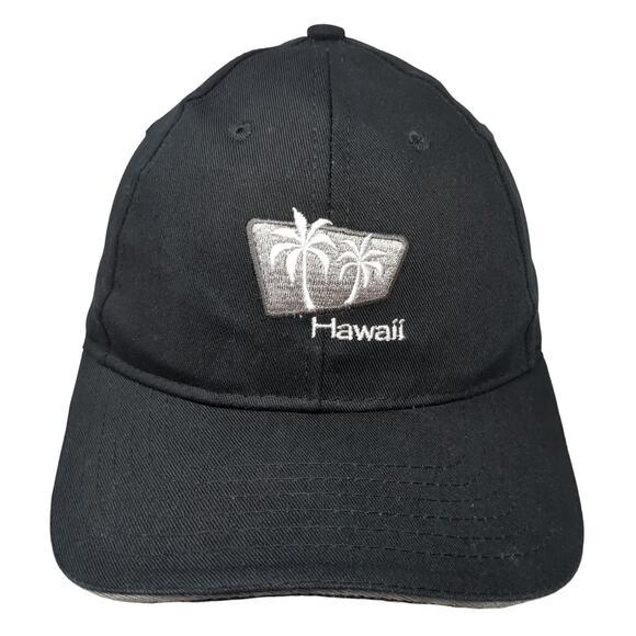 Hawaii Strapback Baseball Cap Black One Size Adjustable 6 Panel Surfware - Picture 1 of 9